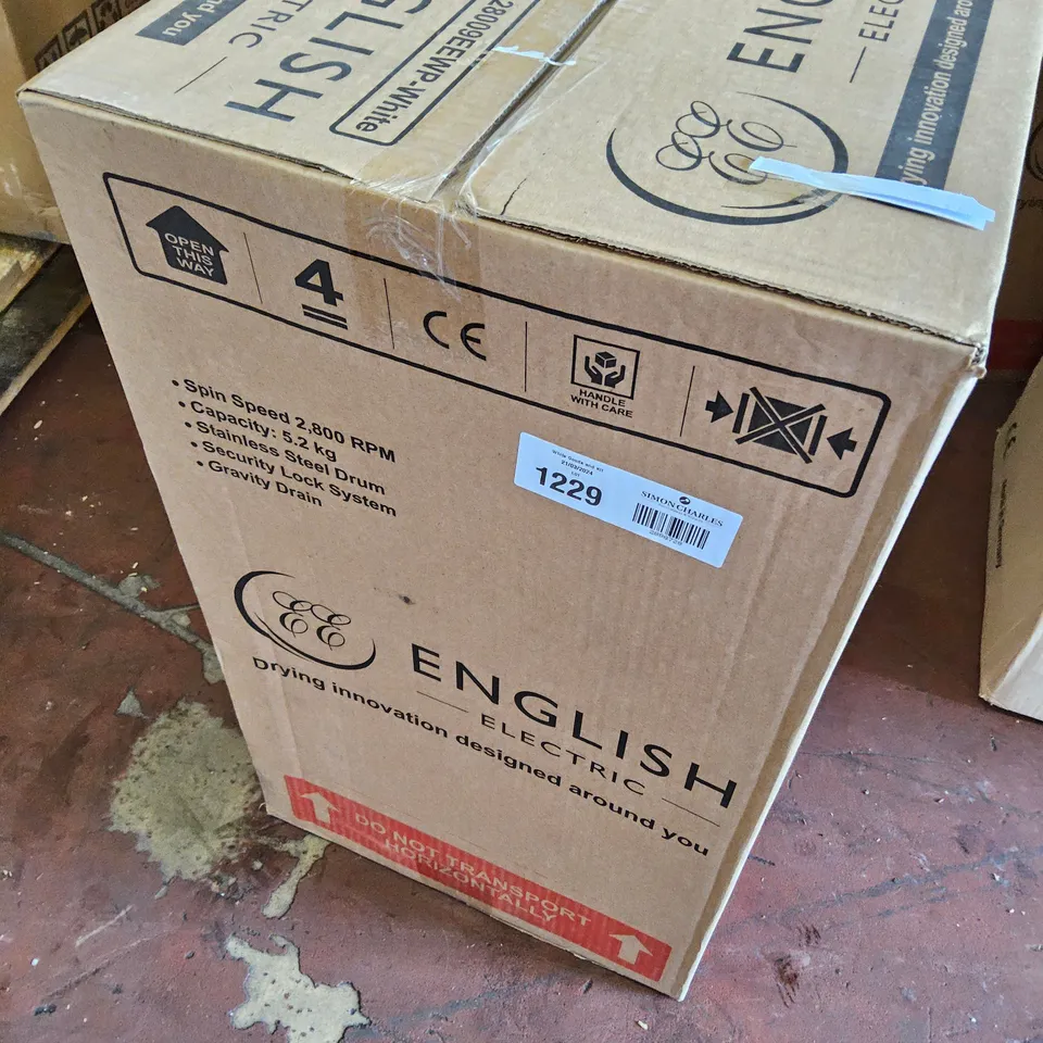 BOXED ENGLISH ELECTRIC SPIN DRYER Model 28009EEWP WHITE
