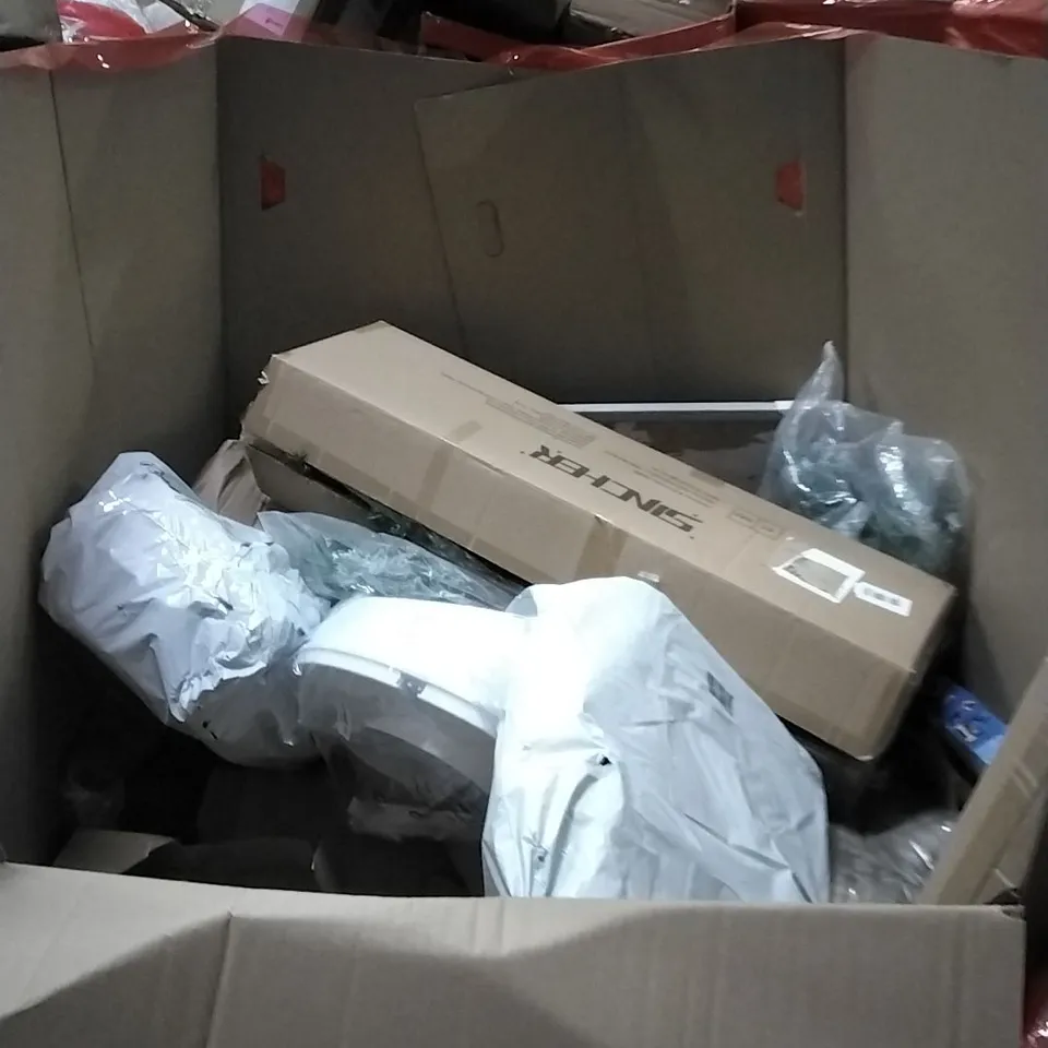 PALLET OF HOUSEHOLD ITEMS TO INCLUDE LED CEILING LIGHT, CAMERA DANCE MAT,FLOOR MAT,PUZZLE ACCESSORIES AND OTHER ASSORTED ITEMS...