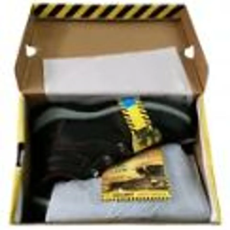 BRAND NEW ROCKLANDER MEN WORK BOOTS WITH CAP ANKLE PROTECTOR AND LEATHER STEEL TOE SAFETY SHOES SIZE 8