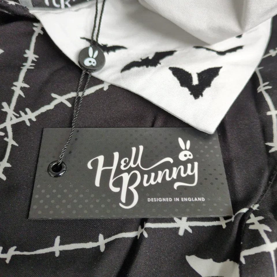 HELL BUNNY STITCHES MINI DRESS – BLACK/WHITE – SIZE 4XL