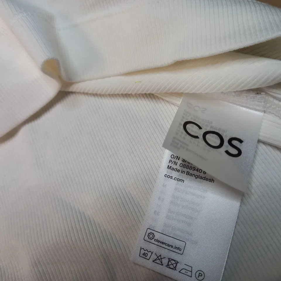 COS CREAM RIBBED VEST TOP - LARGE