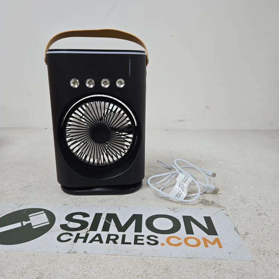 BELL & HOWELL RECHARGEABLE MISTING DESK FAN – BLACK