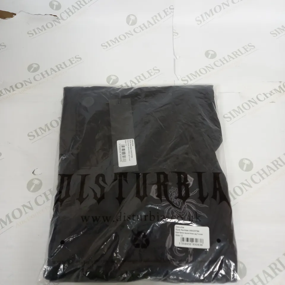 BAGGED DISTURBIA SERKET WIDE LEG TROUSERS SIZE 12