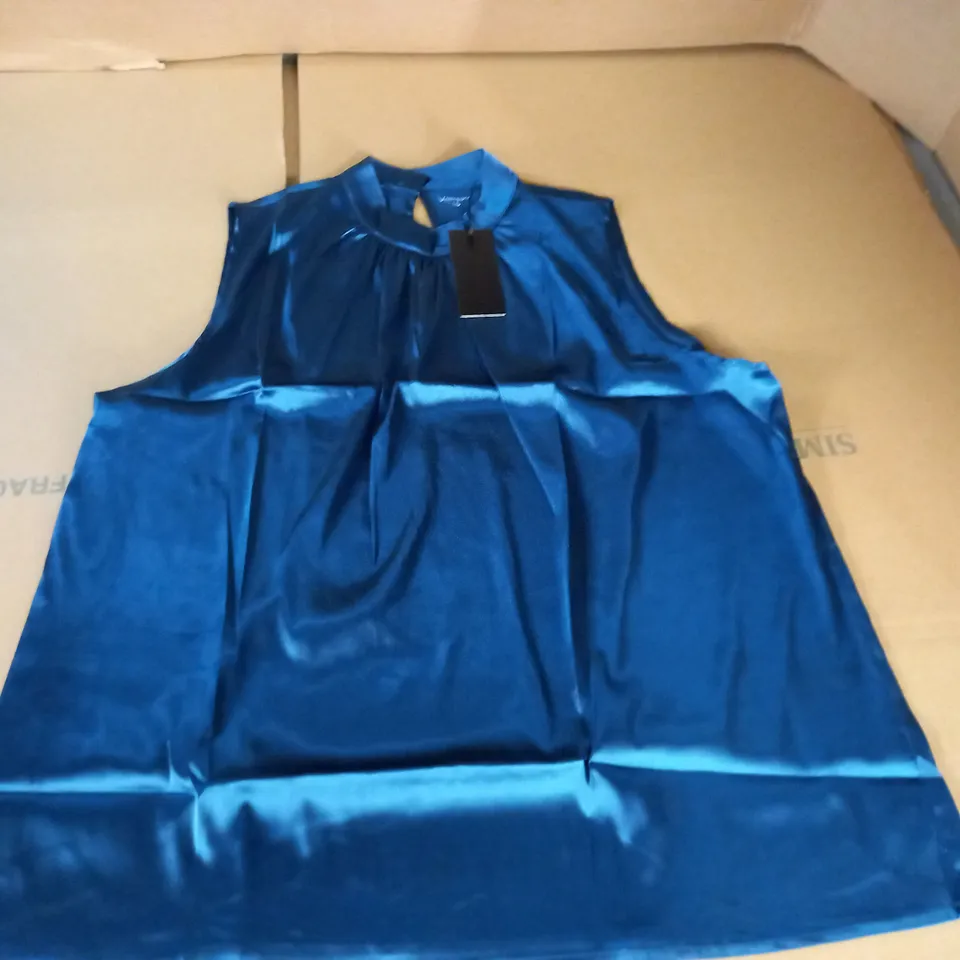 BRAND NEW KINTSUGI WOMENS TEAL SLEEVELESS TOP WITH MAGNETIC FASTENING - 20