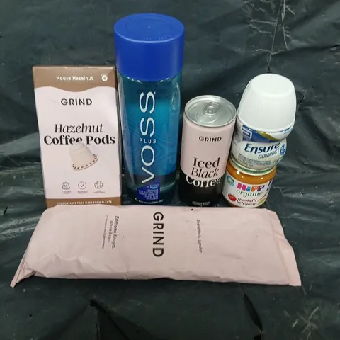 APPROXIMATELY 5 ASSORTED FOOD &DRINK ITEMS TO INCLUDE - VOSS WATER, BABY FOOD AND GRIND COFFEE PODS - COLLECTION ONLY