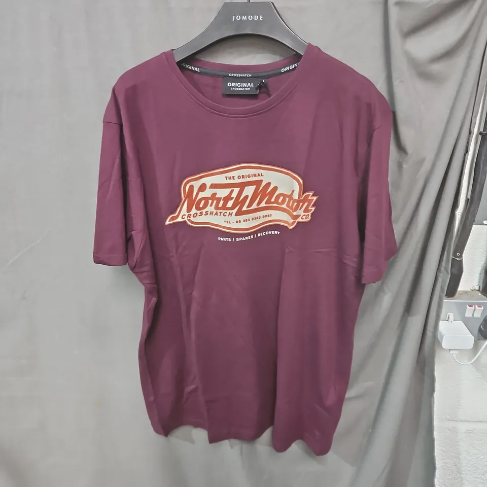 ORIGINAL CROSSHATCH T-SHIRT – BURGUNDY, SIZE L