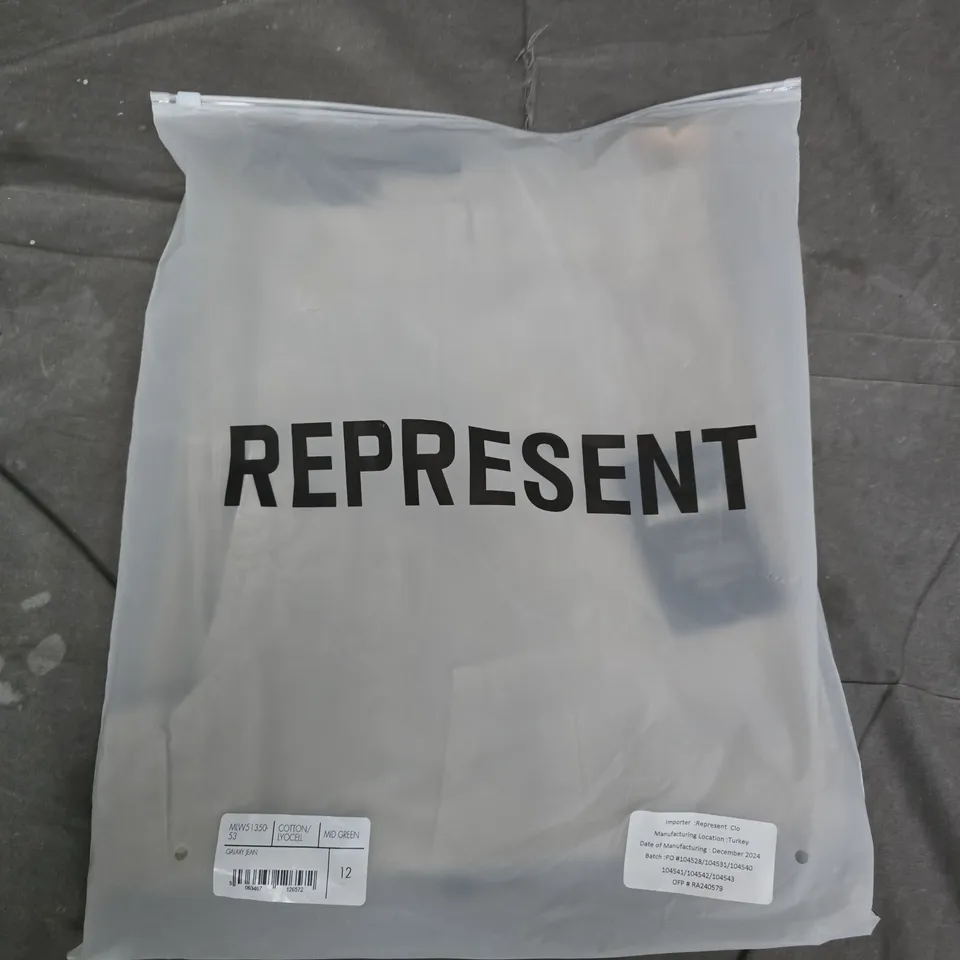 BAGGED REPRESENT GALAXY JEAN IN MID GREEN  - SIZE 12