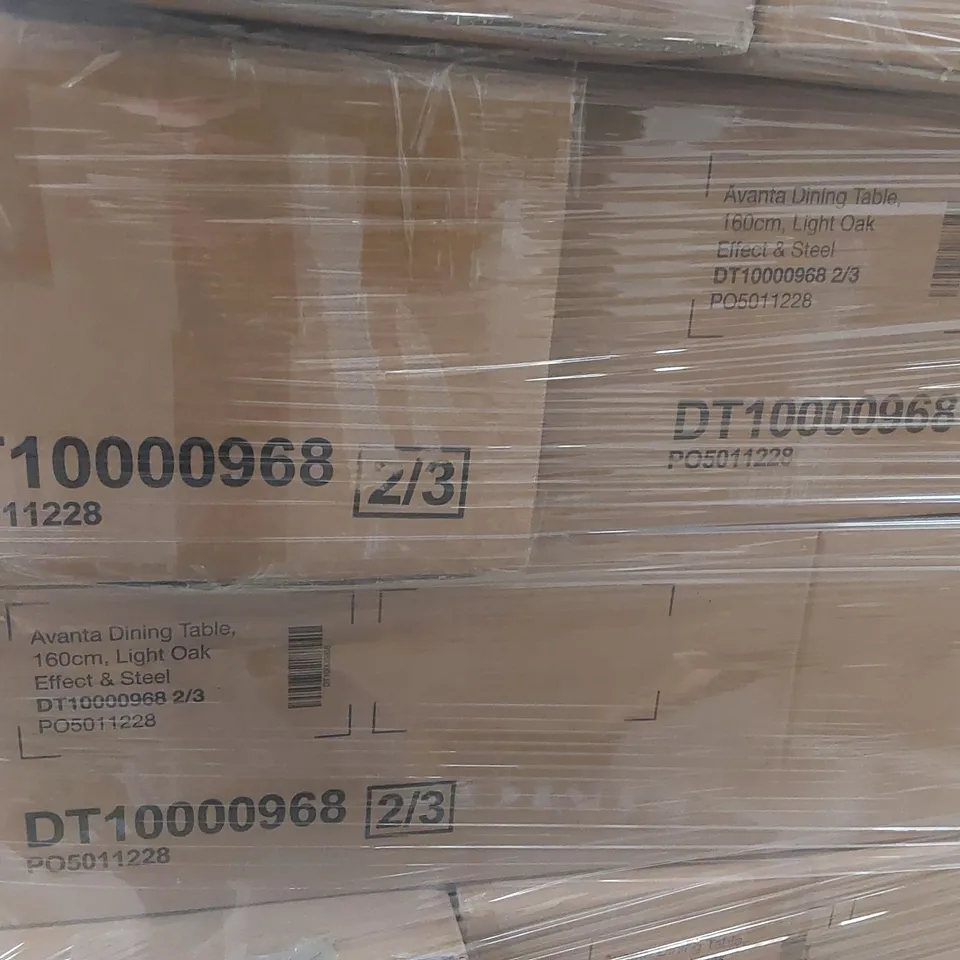 PALLET CONTAINING A LARGE QUANTITY OF AVANTA DINING TABLE PARTS - BOXES 2/3 ONLY