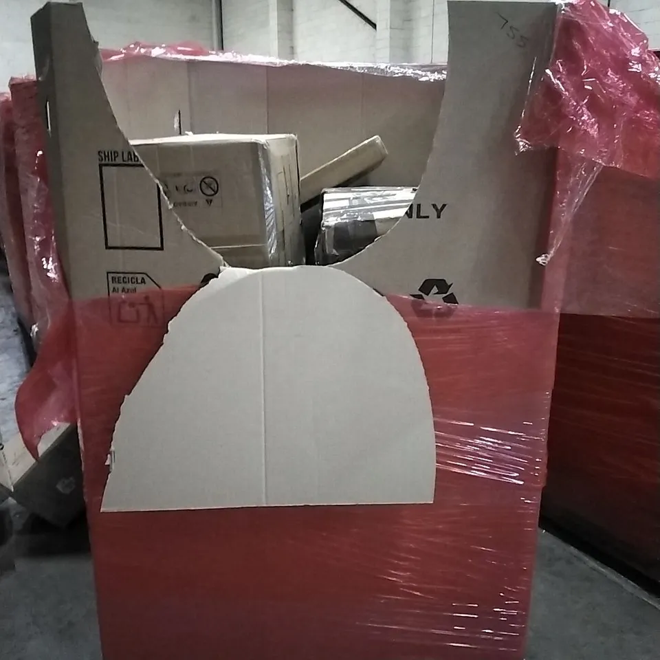 PALLET OF HOUSEHOLD ITEMS TO INCLUDE PAPER SHREDDER, MARLEY REVOLUTION, SENSORY SPINNING CHAIR, TRAVEL BAG AND OTHER ASSORTED ITEMS...