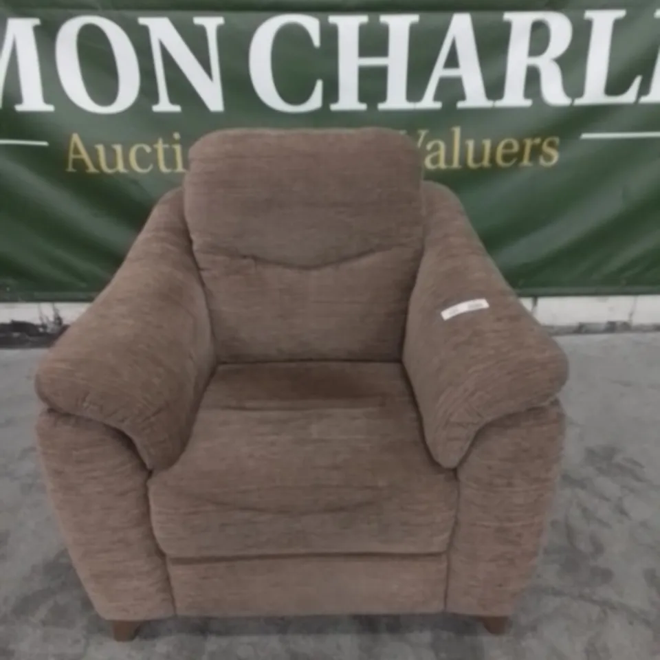 DESIGNER G PLAN MADE JACKSON VICTORIA GINGER FABRIC MANUAL RECLINING ARMCHAIR