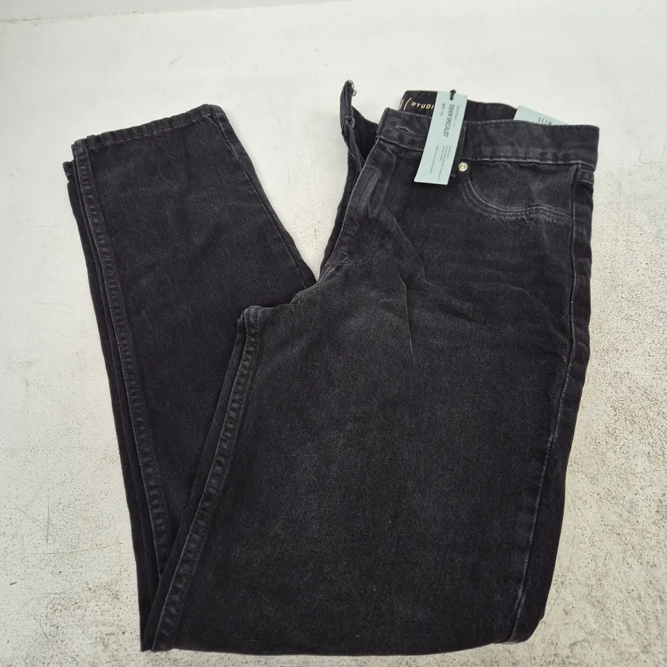 RIVER ISLAND DENIM JEANS – BLACK - 10R