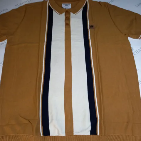 LAMBRETTA STRIPED KNIT POLO -  SIE 3XL