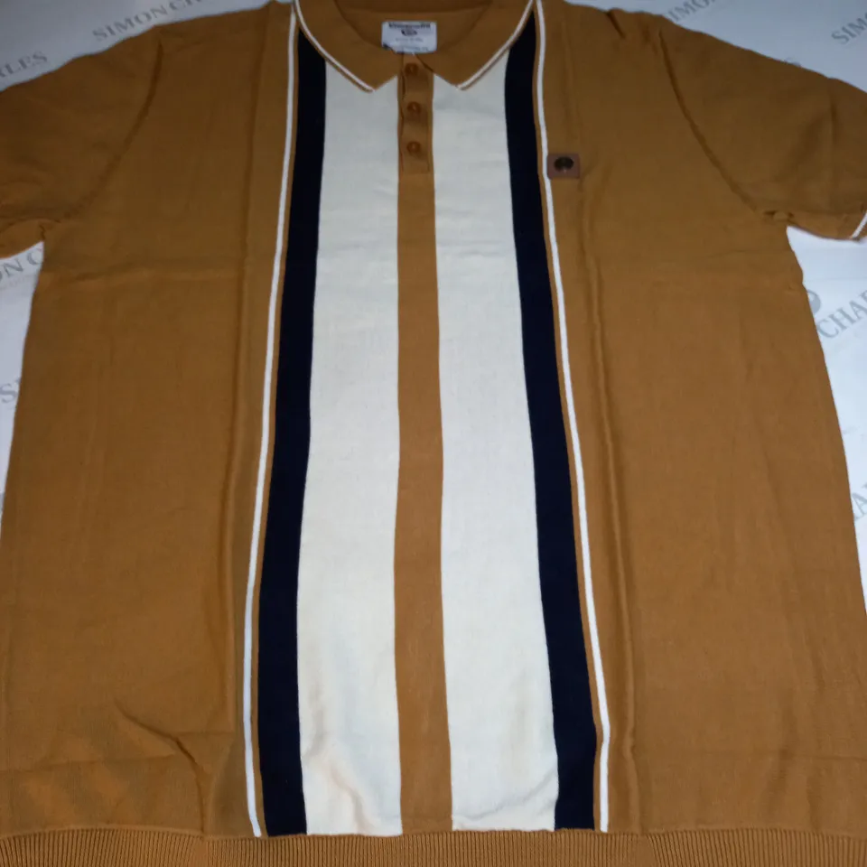 LAMBRETTA STRIPED KNIT POLO -  SIE 3XL