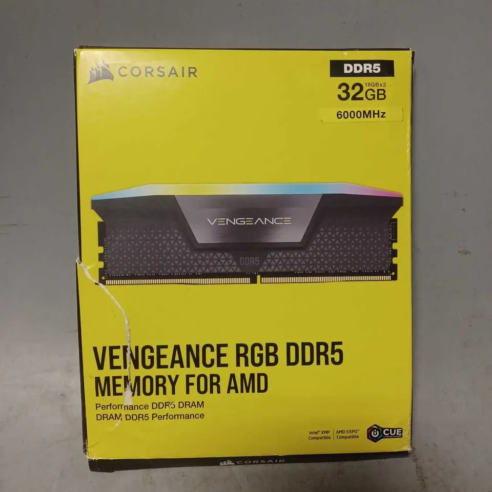 BOXED CORSAIR VENGEANCE RGB 32GB DDR5 6000MHZ DESKTOP MEMORY 