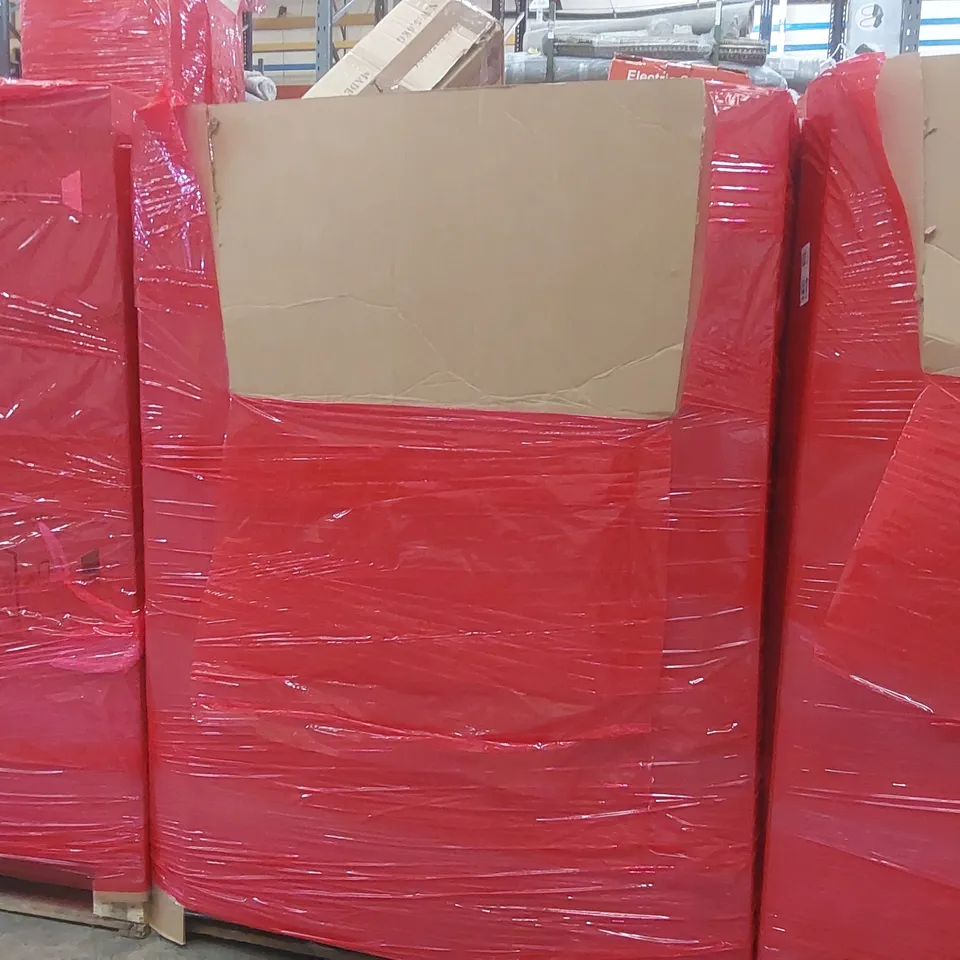 PALLET CONTAINING A LARGE QUANTITY OF ASSORTED ITEMS INCLUDING: HP LAPTOPS (UNTESTED), SUITCASE, ELECTRIC SANDER, COFFEE STATION ORGANIZER, WALL MOUNTED RETRACTABLE HOSE ECT