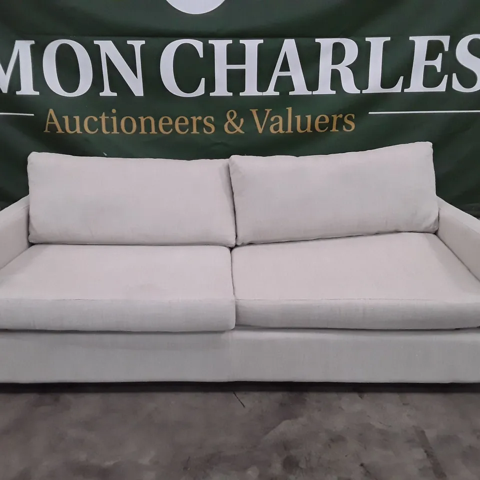 QUALITY DESIGNER FOXHAM 2 SEATER SOFA BED - HEMP FABRIC