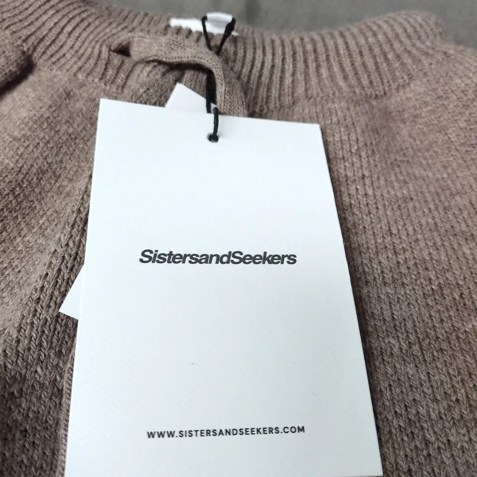 SISTERSANDSEEKERS BROWN KNIT TROUSERS 2XS