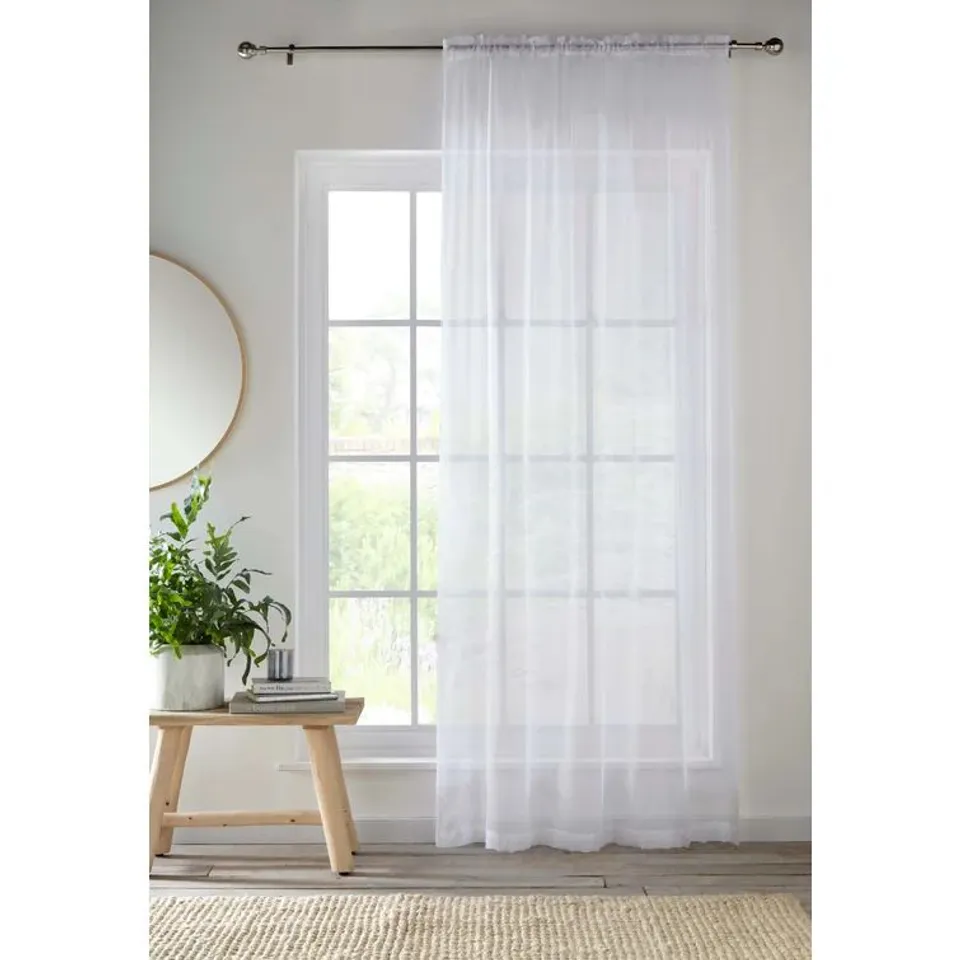 MORGANNE POLYESTER SHEER SLOT TOP VOILE PANEL 137cm drop