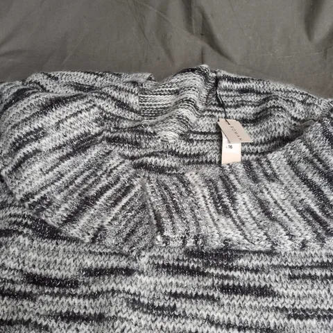 ROMAN LUREX V-NECK KNIT TOP - UK SIZE 16