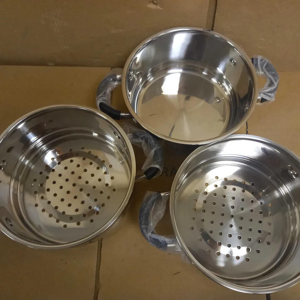 TOWER 3 TIER STEAMER WITH GLASS LID