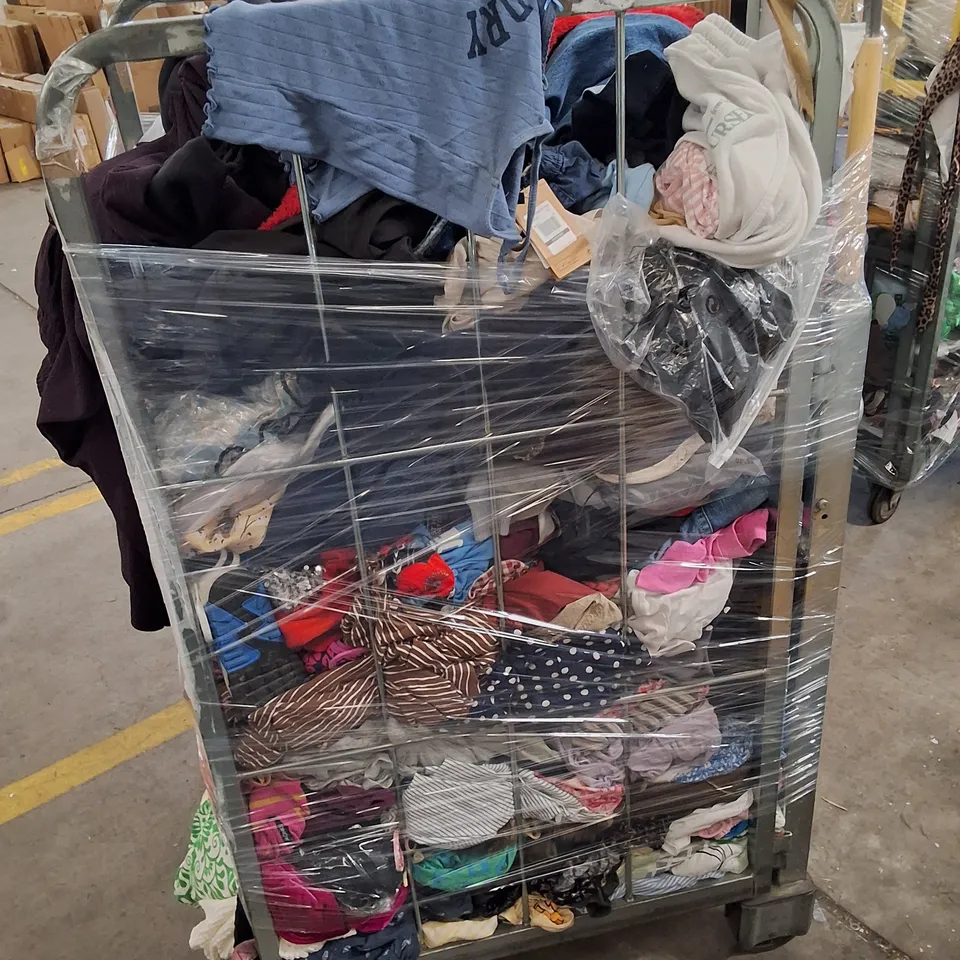 CAGE CONTAINING ASSORTED CLOTHING