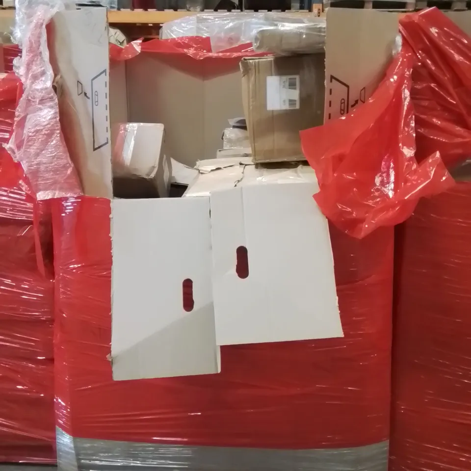 PALLET CONTAINING VARIOUS ASSORTED ITEMS TO INCLUDE:SPICE RACK, TELESCOPE, CLOCK,LED MONITOR AND OTHER ASSORTED ITEMS...