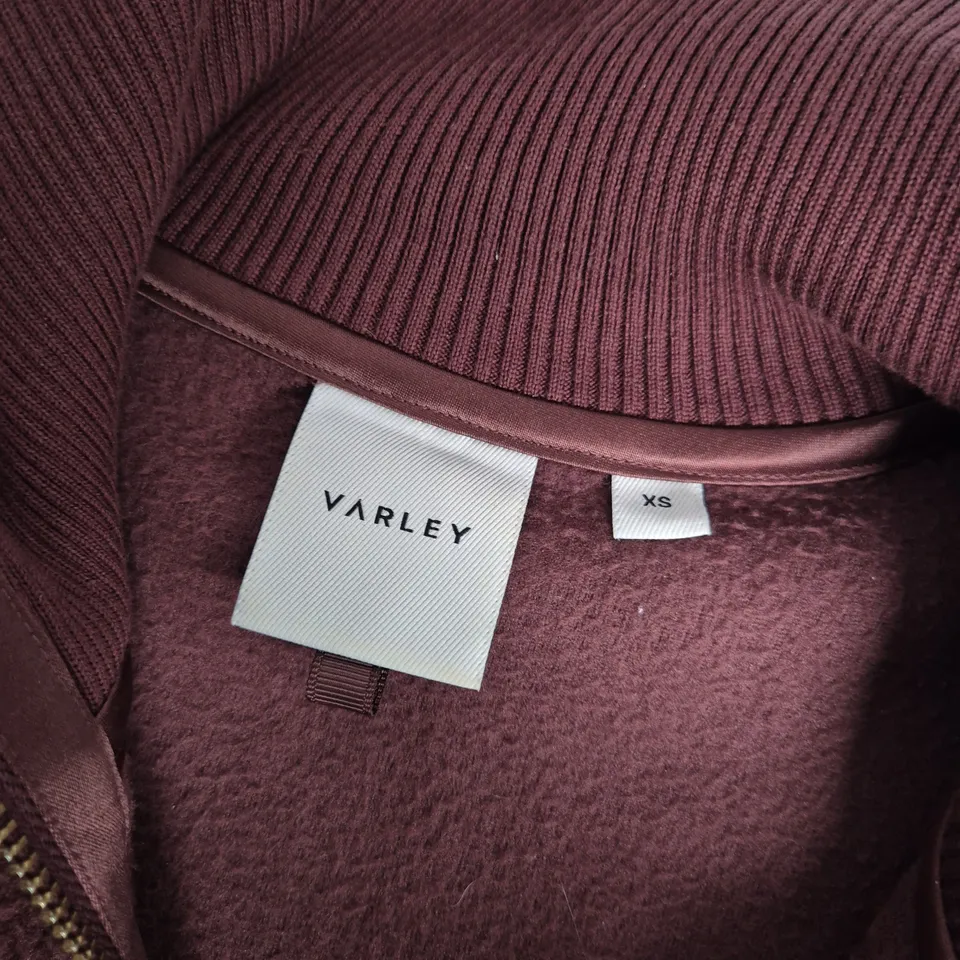 VARLEY FLEECE JACKET – BURGUNDY, XS (WOMEN’S) – WOOLLY/TEXTURED FLEECE WITH ZIP