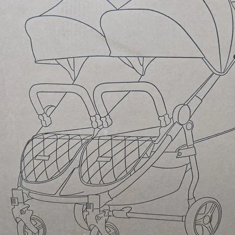BOXED ICKLE BUBBA VENUS PRIME DOUBLE STROLLER - BLACK / TAN