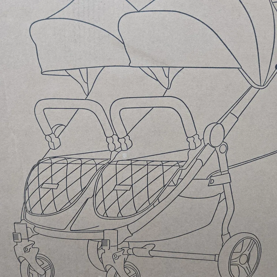 BOXED ICKLE BUBBA VENUS PRIME DOUBLE STROLLER - BLACK / TAN