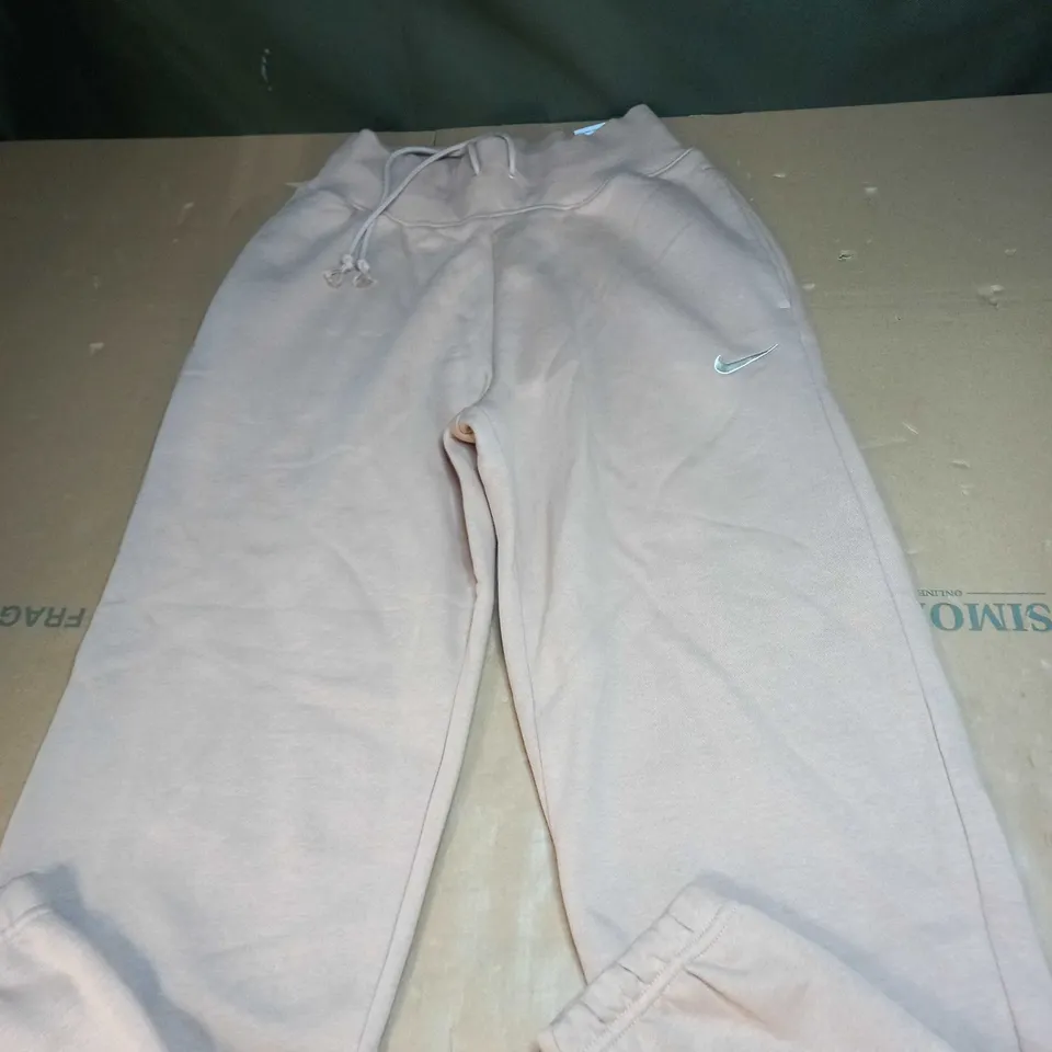 NIKE LOGO BEIGE TRACKSUIT BOTTOMS SIZE XXS