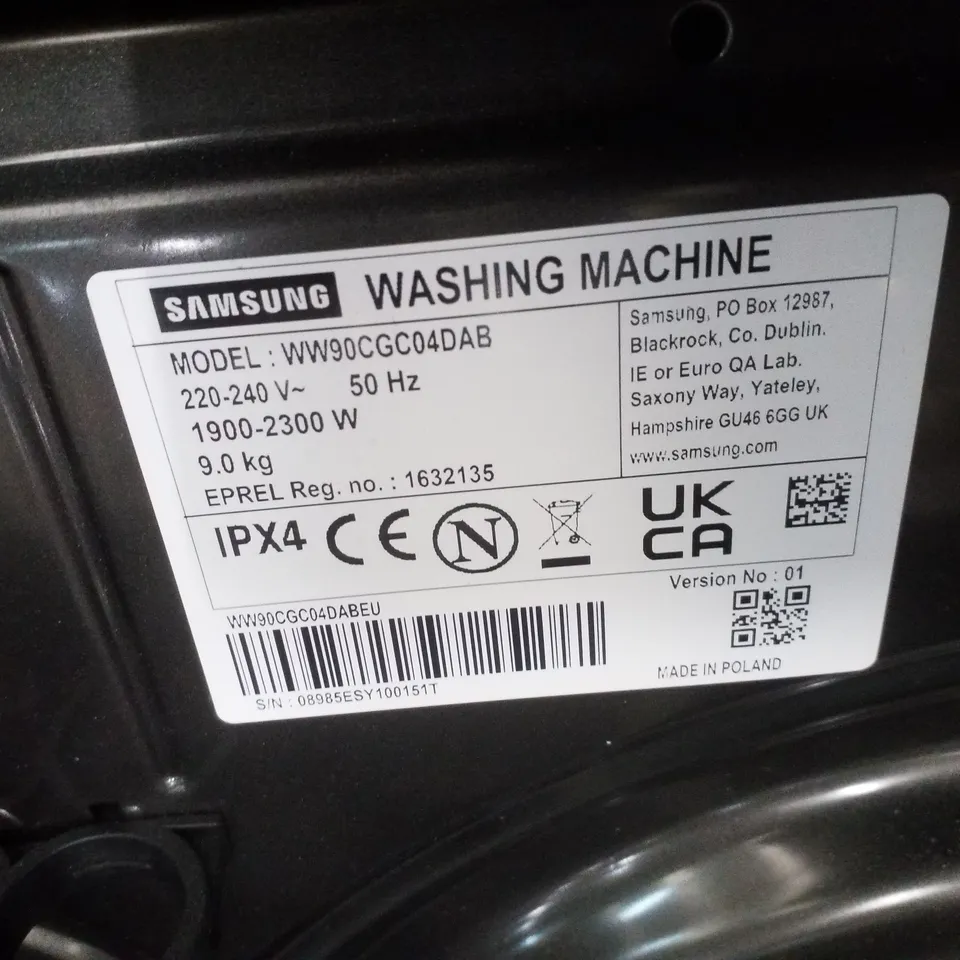 SAMSUNG SERIES 5 FREESTANDING WASHING MACHINE IN BLACK - WW90CGC04DABEU