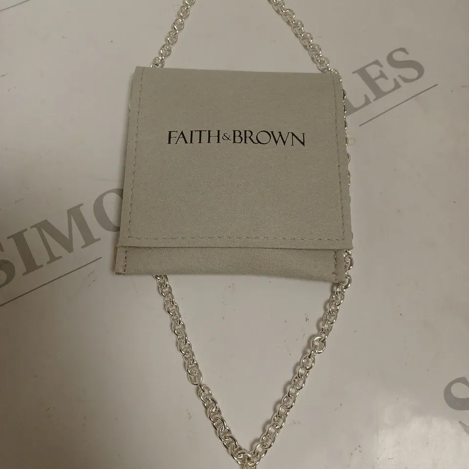 FAITH & BROWN ITALIAN CRAFTED PUFFED HEART SILVER NECKLACE