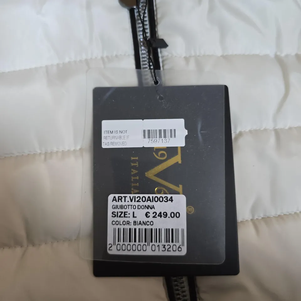 WHITE WOMEN'S PUFFER JACKET – V1969 ITALIA – SIZE L