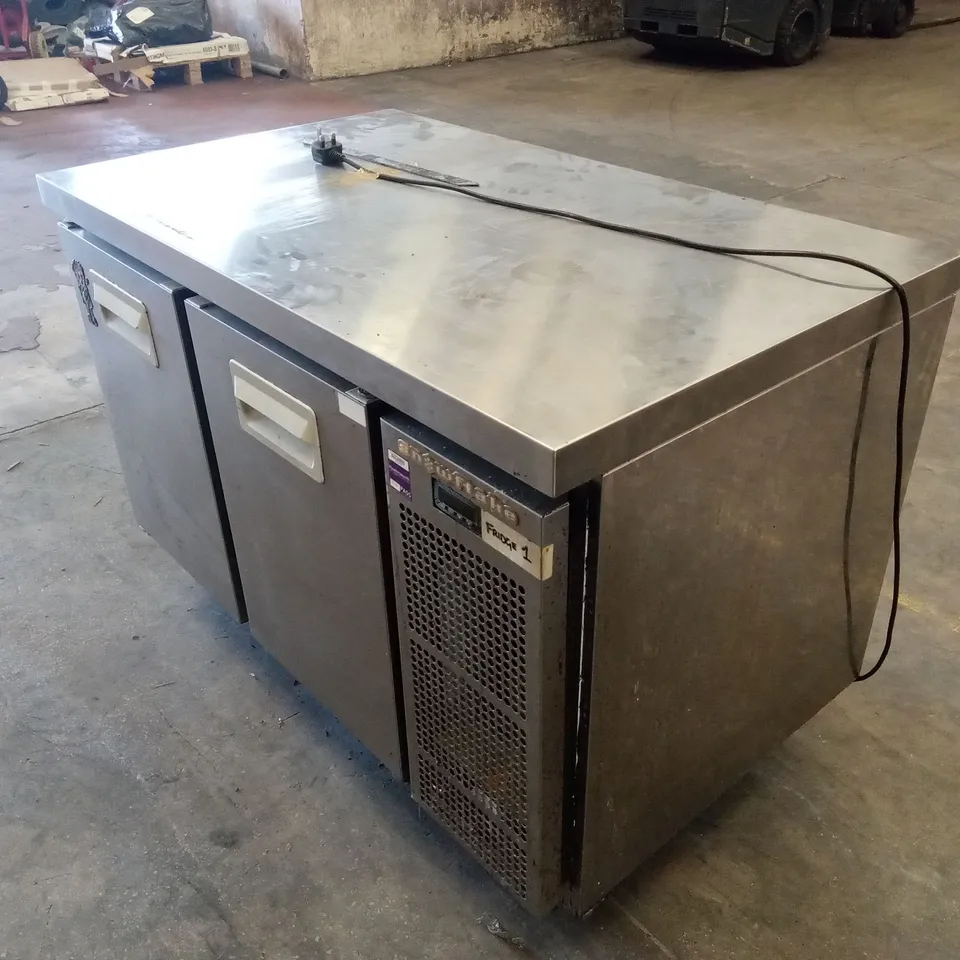 SNOWFLAKE COMMERCIAL STAINLESS STEEL 2 DOOR PREP FRIDGE