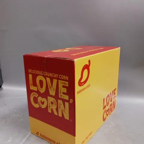 BOXED LOVE CORN CRUNCHY CORN SNACKS - HABANERO CHILLI - 6 X 115G BAGS