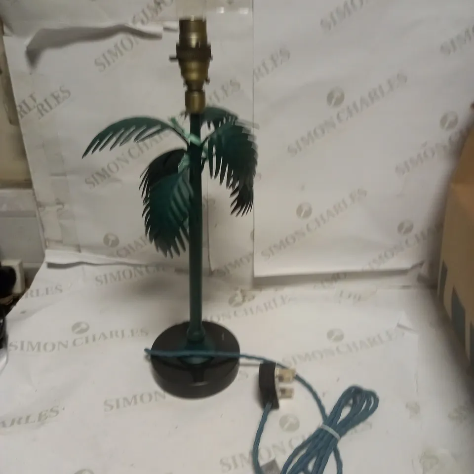 JOHN LEWIS MATHEW WILLIAMS PALM GREEN TABLE LAMP - NO SHADE