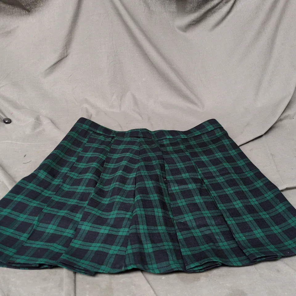 NOBODY'S CHILD TAILORING GREEN JESSIE PLEATED MINI SKIRT UK8 TAGGED