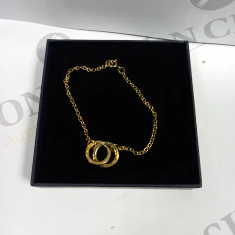 POSH TOTTY DOUBLE HOOP PERSONALISED BRACELET IN GOLD