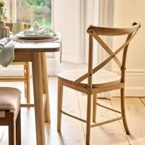 BOXED SET OF 2 FERNDALE CROSS BACK DINING CHAIRS - NATURAL