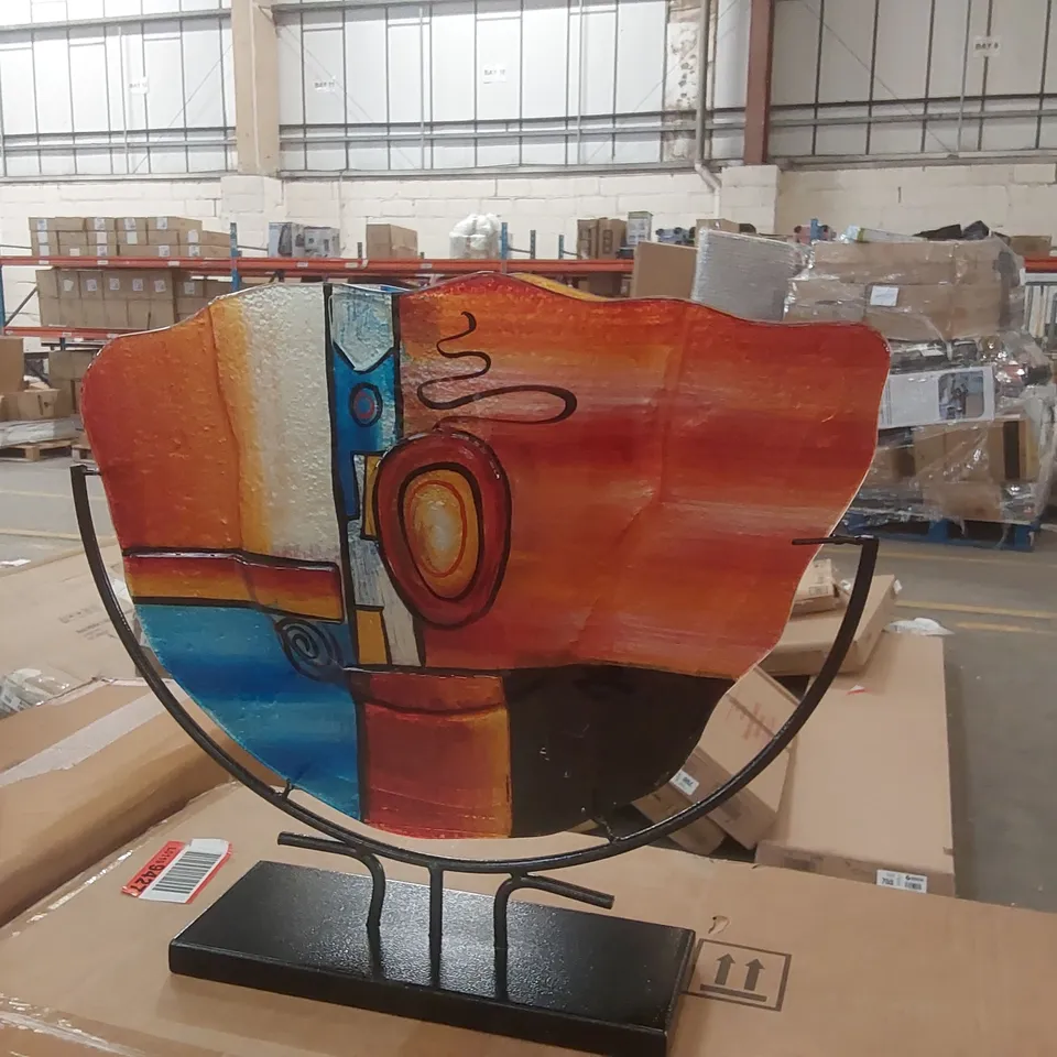 BOXED GILDE GLASART DECORATIVE ROUND VASE 