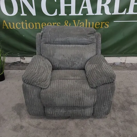 BARON FABRIC MANUAL RECLINER ARMCHAIR - CHARCOAL