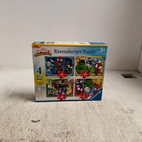 DISNEY JUNIOR MARVEL SPIDEY AND HIS AMAZING FRIENDS 4 IN A BOX RAVENSBURGER PUZZLES AGES 3+