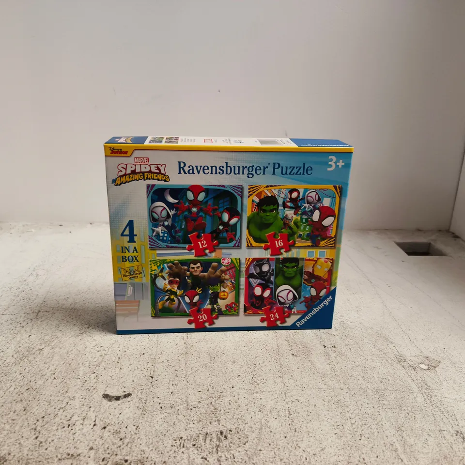 DISNEY JUNIOR MARVEL SPIDEY AND HIS AMAZING FRIENDS 4 IN A BOX RAVENSBURGER PUZZLES AGES 3+