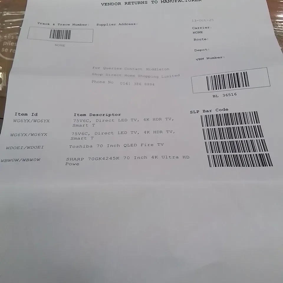 PALLET CONTAINING APPROXIMATELY 5 DAMAGED TVS