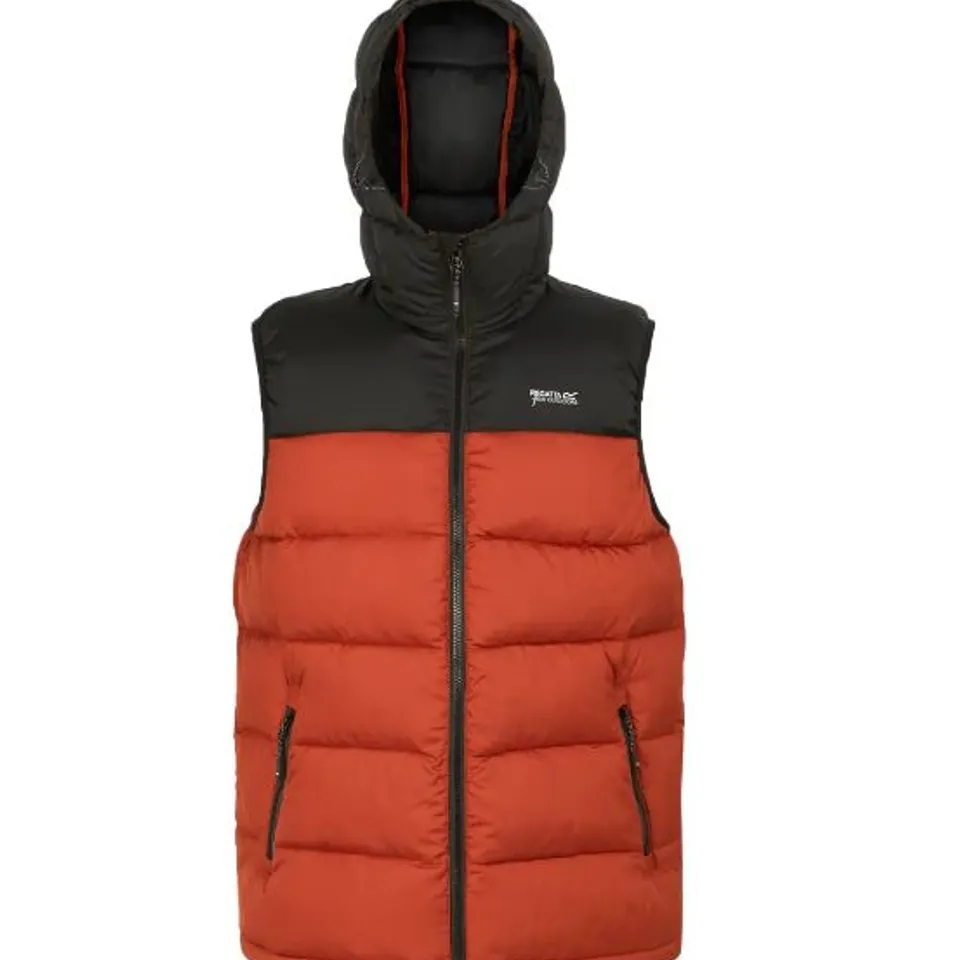 BRAND NEW REGATTA NEVADO HOODED PUFFER VEST RED OCHRE SIZE S