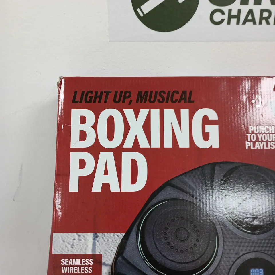 WINNING BOXING PAD – LIGHT UP, MUSICAL, WALL-MOUNTED BOXING GAME (INCLUDES 2 BOXING GLOVES)