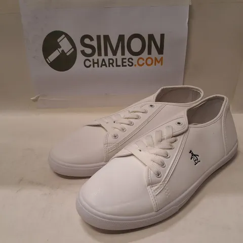ORIGINAL PENGUIN SPARTON WHITE LEATHER SNEAKERS – UK 10 (EU 44)