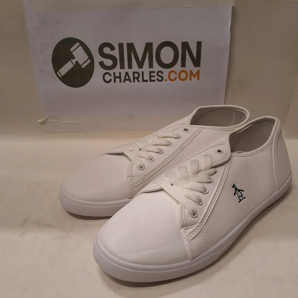 ORIGINAL PENGUIN SPARTON WHITE LEATHER SNEAKERS – UK 10 (EU 44)