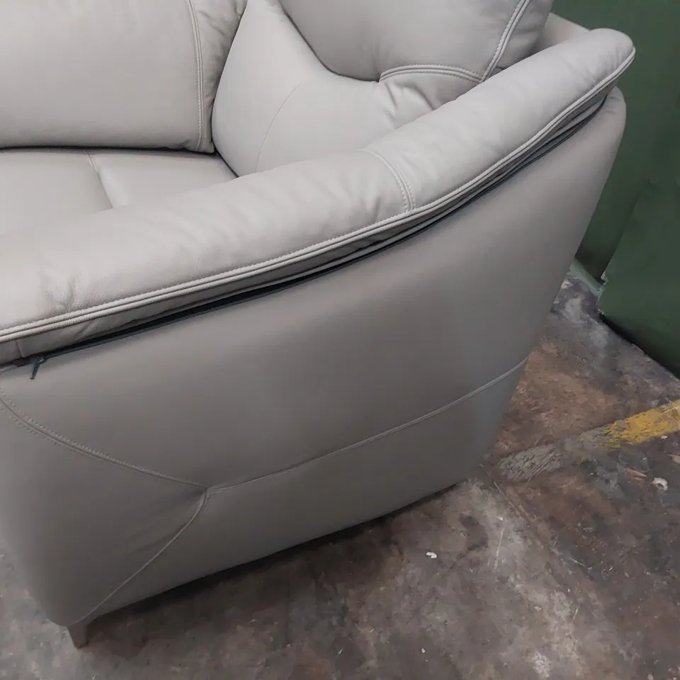 QUALITY BRITISH DESIGNER G PLAN JACKSON EASY CHAIR CAMBRIDGE GREY LEATHER 