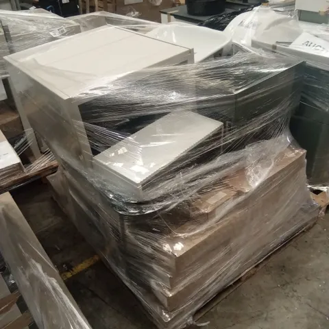 PALLET OF ASSORTED DESIGNER BATHROOM VANITY UNITS AND BASINS